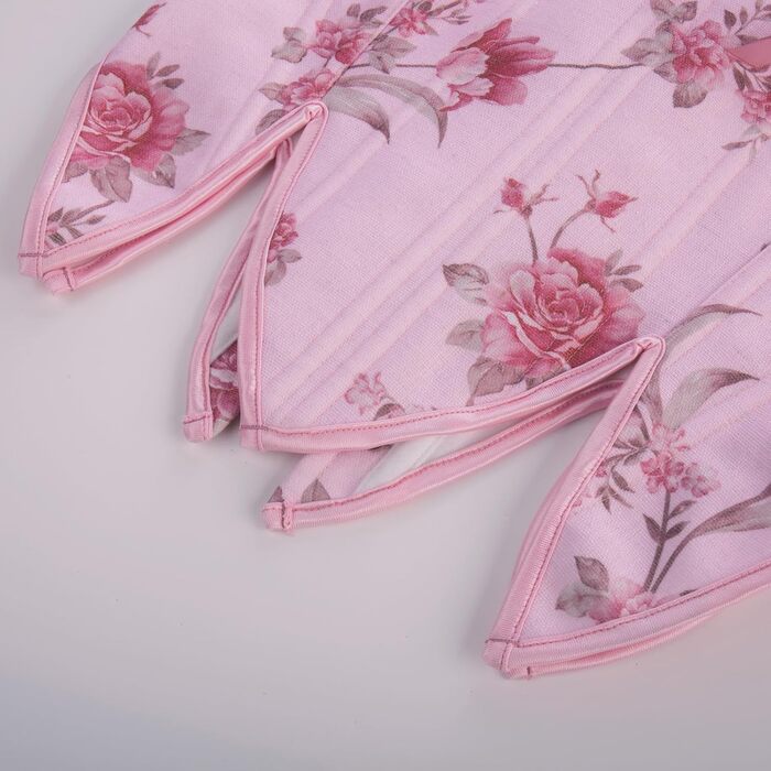 SCARLET DARKNESS Корсет жіночий у стилі Ренесанс з мереживом та квітковим принтом, рожевий, 44