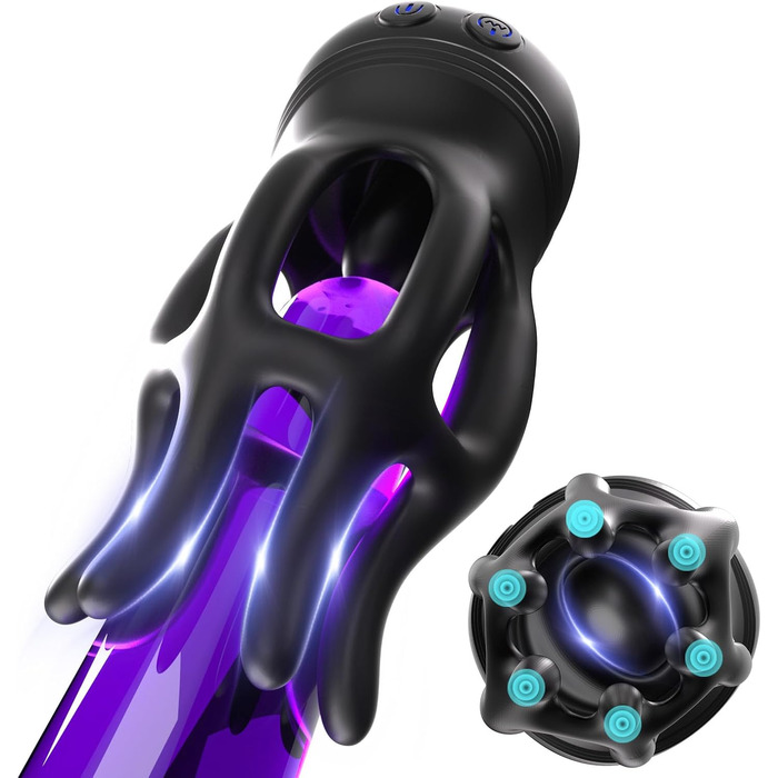 Електричний мастурбатор PQKuss з функцією лизання язиком: 10 режимів вібрації та 10 режимів лизання для чоловіків