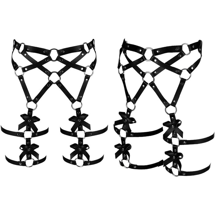 Корсет-зачіп для ніг з PU шкіри, чорний, корсет, зачіп для ніг, пу шкіра, чорний, корсетний пояс