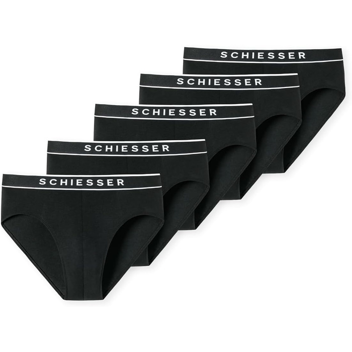 Труси чоловічі Schiesser 5 шт. з гумкою, бавовна Bio, чорні, XL