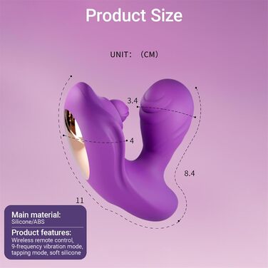 Вібратор-метелик для жінок: кліторальний та G-точковий, 9 режимів, з пультом дистанційного керування, перезаряджається