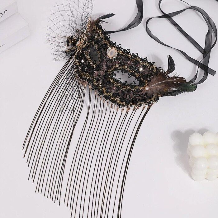 Чорна мереживна маска Wudaizhi: вінтажна елегантність для карнавалу та косплею