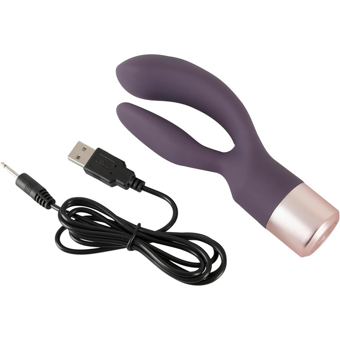 You2Toys Elegant Vibrator Double Vibe - вібратор Double Vibe Elegant від You2Toys, двофазний вібратор для жінок та пар, 10 режимів вібрації, фіолетовий/рожеве золото