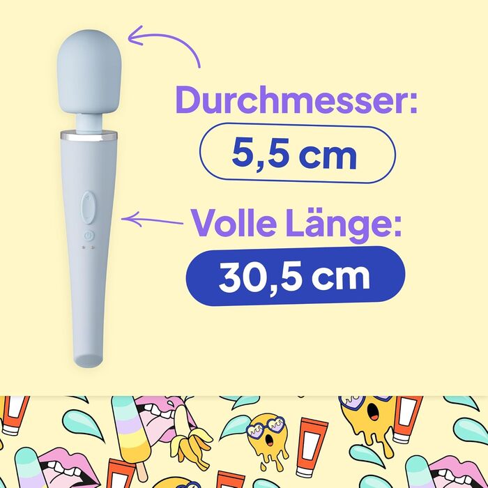 Масажний стрижень для жінок Luxy: потужний, тихий, водонепроникний вібратор з 10 режимами - сріблястий (блакитний)