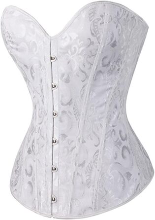 Корсетний топ CSKJ для жінок: готичний, вінтажний корсет, годинниковий корсет, повний бюст, зручний корсет, нижня білизна, корсет для вечірки, карнавалу, костюмів (Vampir, Steampunk, Piratenkostüm), 5XL, білий