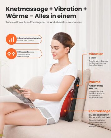 Масажер для шиї та плечей COMFIER з функцією підігріву, чорний