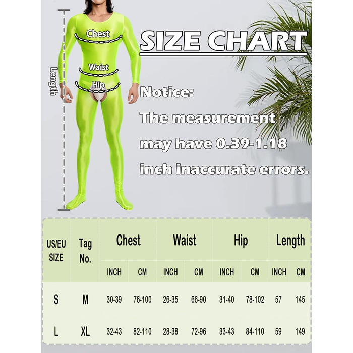 Комбінезон чоловічий AIEOE з відкриттям спереду, прозорий еластичний костюм, Strampler Overa Einteier, розмір S (зелений)