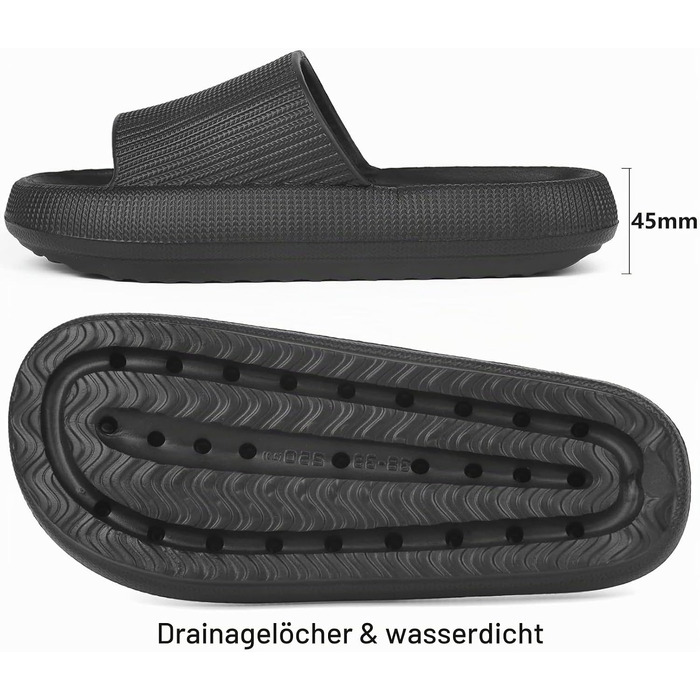 Ортопедичні капці Orthoslipper Original Wolkenschuhe з товстою м'якою підошвою, чорні, розмір 34-35 EU
