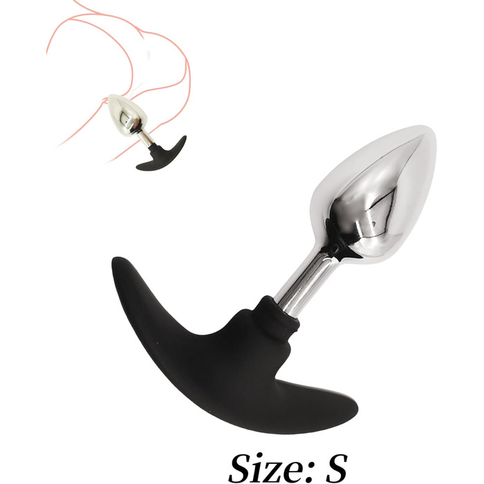 Набір анальних засобів: сталевий Butt Plug, анальний ділатор, масажер простати. Для чоловіків та жінок. SM, Бондаж, секс-іграшки для пар. Розмір S