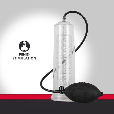 You2Toys Mister Boner - вібруючий насос для потенції, вакуумна помпа з висувним вібро-яйцем та силіконовою манжетою, чорний/прозорий (24 см)