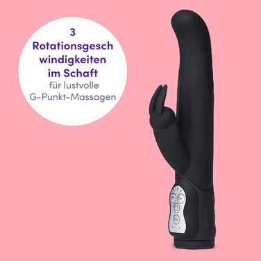 Lovehoney Power Play Rabbit-Vibrator 14 см - вібратор кролик з G-точкою та стимуляцією клітора - 10 функцій, водонепроникний, чорний