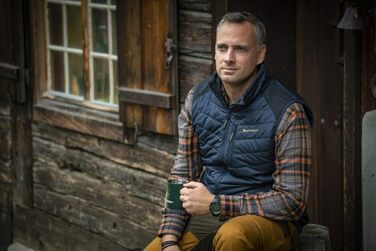 Стеганий жилет Deerhunter Moor W. Knit Brown-Blatt M Blau для полювання та активного відпочинку