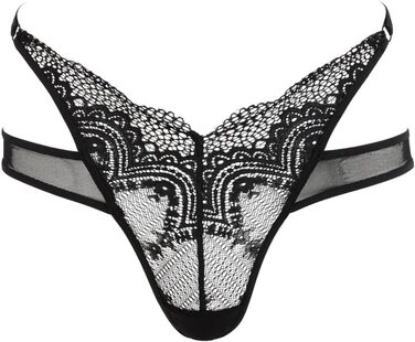 Сексуальні трусики Adore Me Kaia - XS-4X, мереживо та сітка, чорний Jet Black