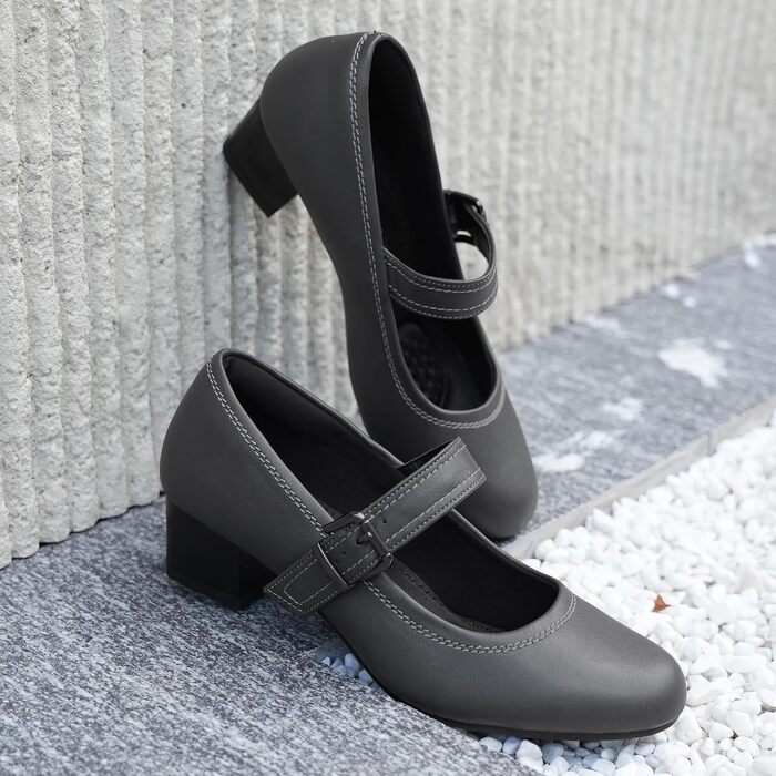 Жіночі ортопедичні туфлі Mary Jane Ortho + Rest для Hallux Valgus, класичні помпи на низькому стійкому каблуку, колір Pewter, розмір 36.5 EU