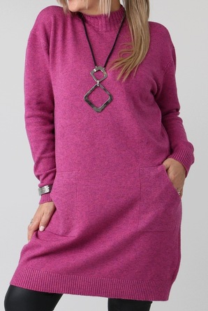 Жіночий світшот FEMIMODA рожевий, oversize, довжина нижче колін, розмір 42/44