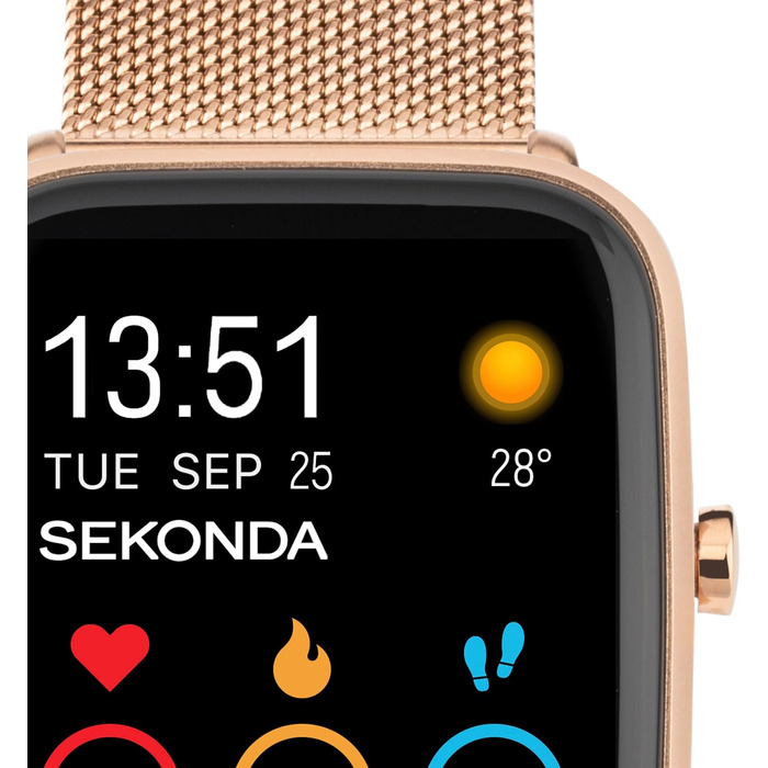 Смарт-годинник Sekonda Motion Plus 36 мм з рожевим силіконовим ремінцем та корпусом з рожевого золота, 30224