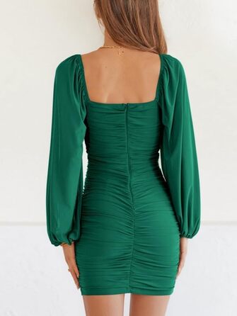 Haibang Elegante: Ошатне міні-плаття-олівець з мереживом, темно-зелене, для вечірок та свят