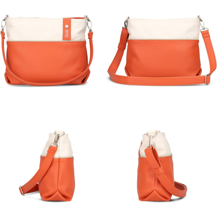 Жіноча сумка-кросбоді JANA J8 Bicolor Canvas-стиль, 3 літри, штучна шкіра, з двома знімними ременями (Папайя)