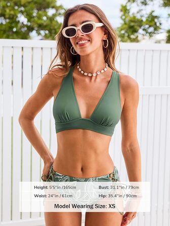 CUPSHE БІКІНІ Daen: Комплект з V-подібним вирізом, шнурівка, низька талія, двокомпонентний купальник, оливково-зелений/блакитний (XS, квітковий Eukalyptusgrün/Weiß)