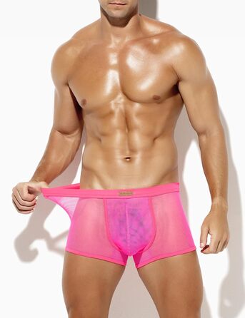 Боксерки чоловічі Caey Kevin Herren з прозорим матеріалом, низька талія, комплект 6 шт. (рожевий, L)