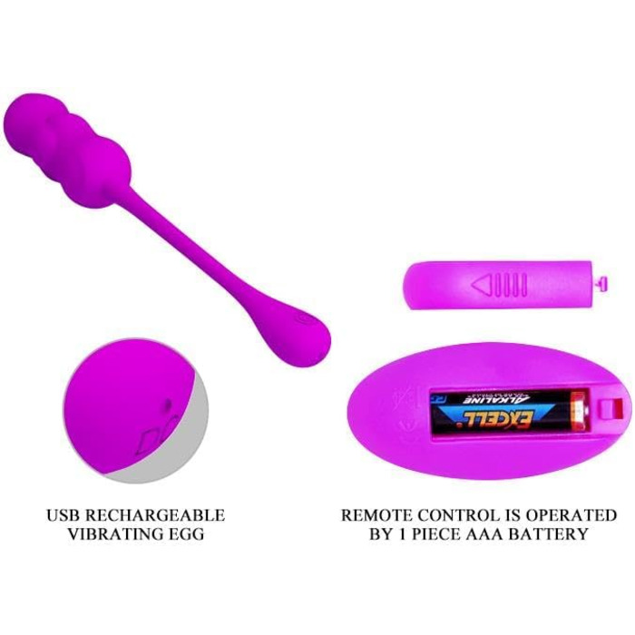 Pretty Love Leshy Вібруюче яйце з пультом дистанційного керування, Рожевий, 2,8x18,6 см