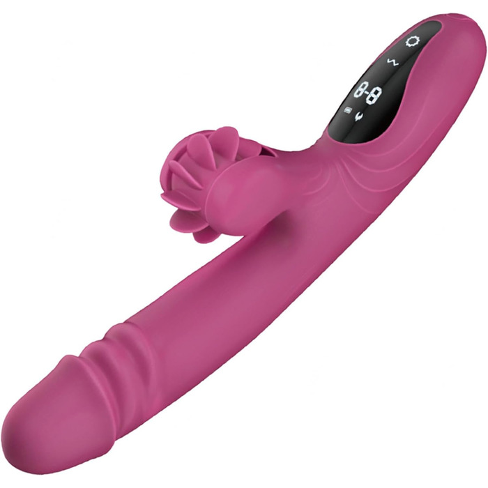 Вібратор для жінок з 9 функціями, нагрівання, силікон, дільдо, масажний стрижень. Для жінок та пар (фіолетовий)