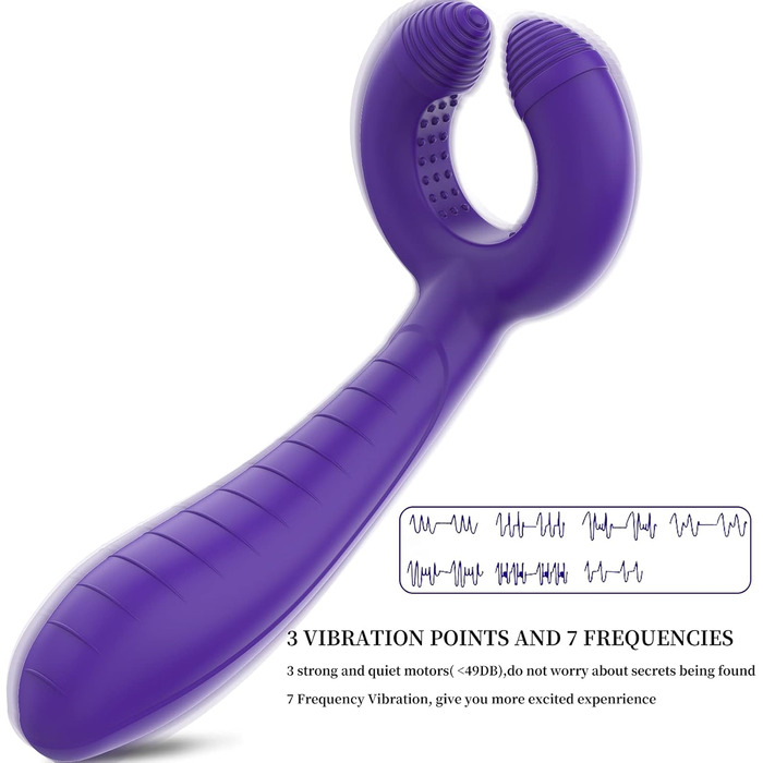 Силіконовий вібратор Enlove 7-в-1 для пар: кліторальний, G-точковий, анальний, масажер простати. Іграшки для дорослих для жінок та чоловіків