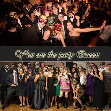 Маска для пар MYMENU, вечірня, з металу та стразів, у стилі Венеції, для прому та балу, золота