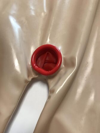 Комбінезон з латексу Latexshine Fleisch для всього тіла з силіконовими формами грудей, отвором для рота та блискавкою на спині. Індивідуальний колір, розмір XS