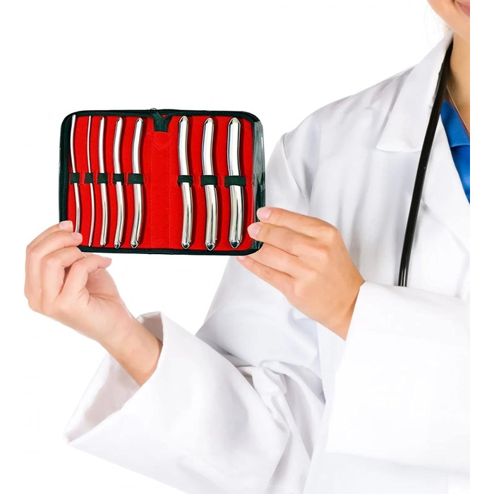 Набір дилататорів уретри: 8 дилататорів Hegar з подвійними кінцями (3-18 мм) + чохол для зберігання