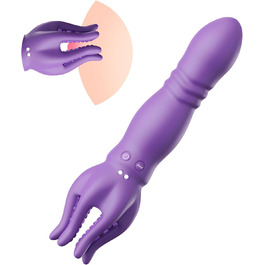 Вібратор Qoosea G-Punkt 3-в-1 для жінок: масажер сосків, анальний дildo, стимулятор ерогенних зон. Іграшки для дорослих, для пар