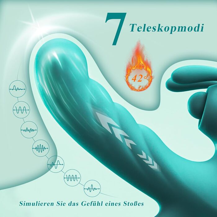 Вібратор G-Punkt Rabbit 3-в-1: анальний дildo, стимулятор клітора, для жінок. Силіконовий вібратор, іграшки для дорослих, для пар. 5 режимів вібрації, XXL