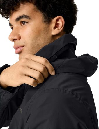Чоловіча вітро- та водонепроникна куртка VAUDE Escape Light Jacket, дихаюча легка дощовик (4XL, black/deer brown)
