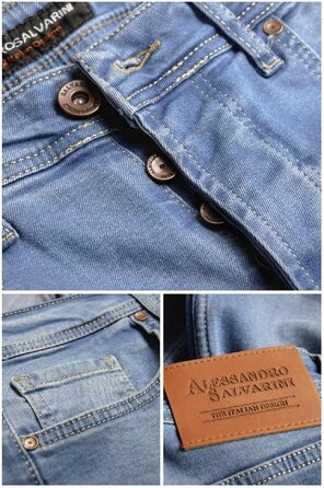 Чоловічі джинси Alessandro Salvarini Slim Fit з ефектом Washed, середньо-сині, стрейч (32W / 32L)