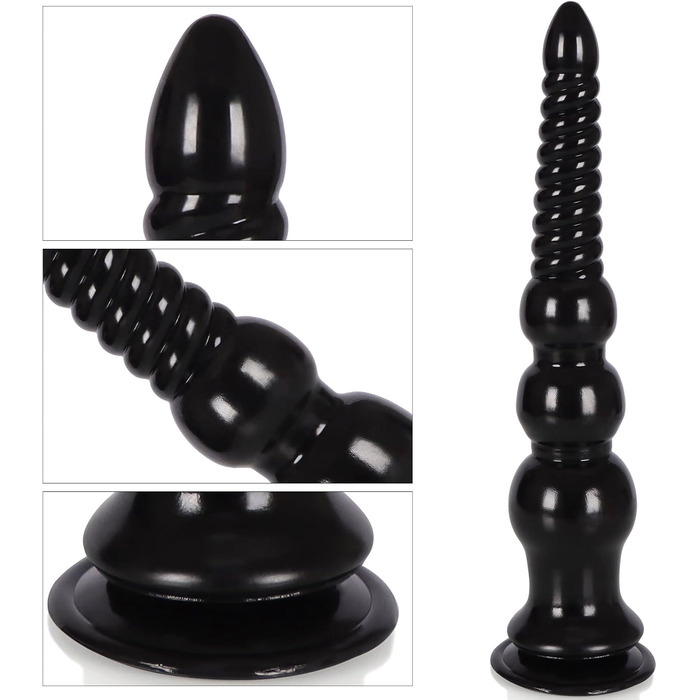 Анальний масажер Qiyasex Langer Analdildos з присоском, XXL великий, для простати, тренажер ануса, синій