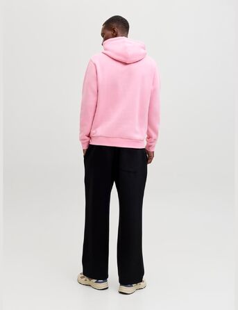 Чоловічий худі JACK & JONES Mae однотонний з капюшоном, колір Prism Pink, розмір S