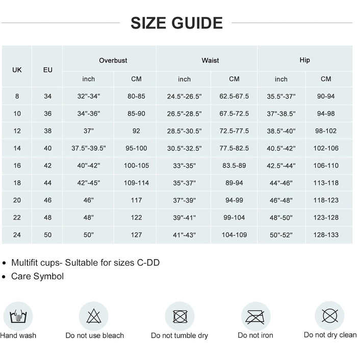 Купальник жіночий Badeanzug, суцільний з V-подібним вирізом, push-up, з рюшами, для корекції фігури, великі розміри (46, PP)