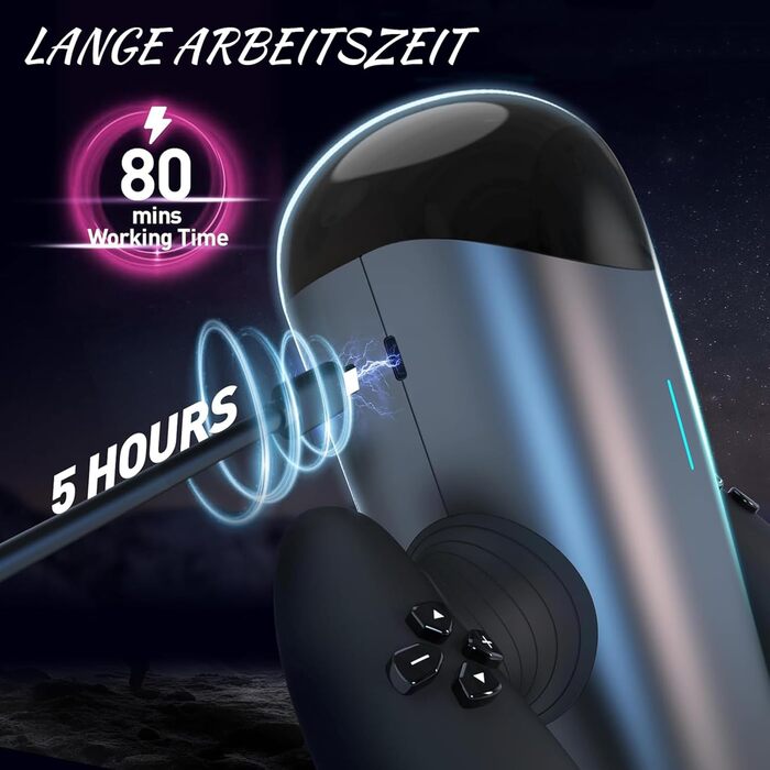 Масажер для чоловіків з 5 телескопічними головками та 5 режимами стимуляції. Реалістичний вагінальний масажер для чоловіків