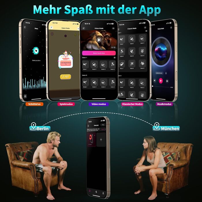 Вібратор для чоловіків для стимуляції простати Timzeit - анальний вібратор, кільце для пеніса з пультом дистанційного керування та додатком, анальний плагін з 9 режимами вібрації та 9 функціями імпульсу. Іграшка для дорослих.