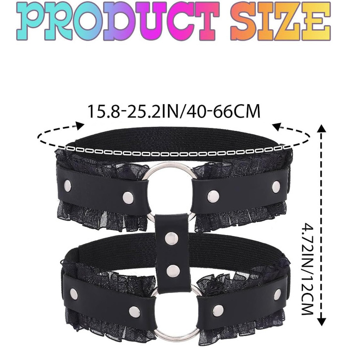 Жіночий набір аксесуарів для тіла Campsis Punk: 2 шт. спідниці-гумки з чорною мереживом, для рейву