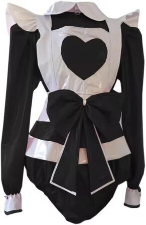 Костюм для косплею YGZHANYUANOKU з довгим рукавом, з відкладним коміром та фартухом, велика бант, спандекс, PVC-шкіра, червоний, 3XL