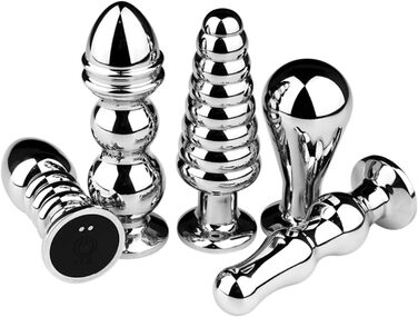 Анальний вібратор з нержавіючої сталі - металевий анальний плаг для масажу простати