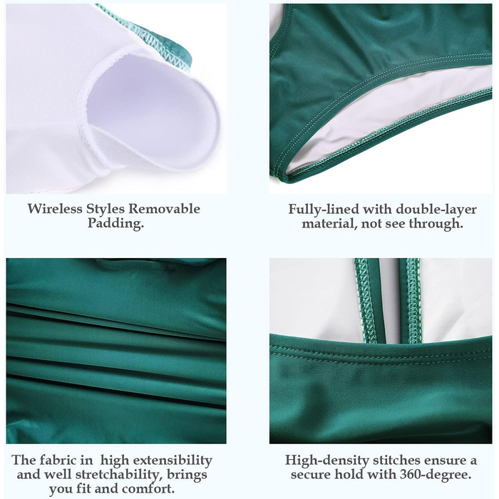 Купальник жіночий Smismivo з Push Up та ефектом живота, з драпіруванням, ретро стиль, червоний (M)