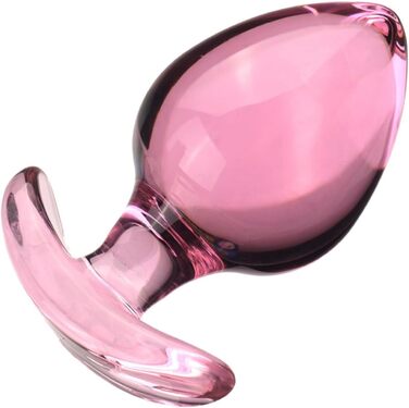 Анальний масажер MSTMAZZ з великого скла, XXL, для простати, прозорий, для жінок та чоловіків, рожевий
