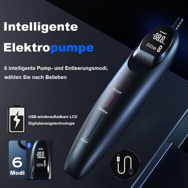 Електрична помпа для збільшення статевого члена, 6 режимів, тренажер для ерекції, для чоловіків