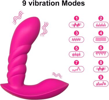 Вібратор з дистанційним керуванням, 9 режимів вібрації, анальний дildo, іграшка для дорослих для пар, рожевий