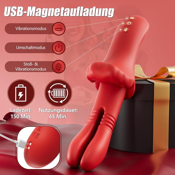 Вібратор для жінок з 10 функціями - стимулятор клітора, для пар, тихий, сексуальна іграшка