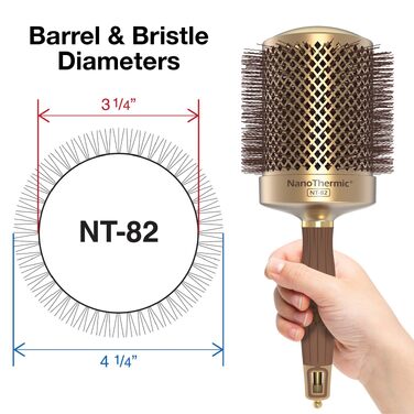 Керамическая круглая щетка для волос нетермическая Olivia Garden NanoThermic NT-82, диаметр 82/105 мм