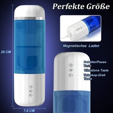 Електричний секс-іграшка для чоловіків з 10 режимами вібрації та телескопічним регулюванням