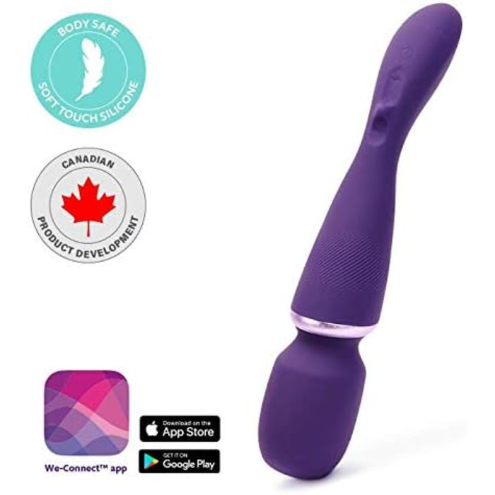 We-Vibe Wand 2 - Масажер-вібратор для жінок, бездротовий, керування через додаток, 10 рівнів інтенсивності, тихий, водонепроникний, перезаряджуваний (фіолетовий)